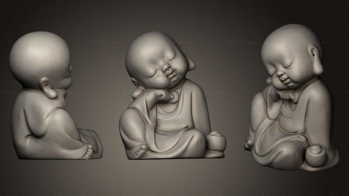 Статуэтки Будда (Маленький монах, STKBD_0053) 3D модель для ЧПУ станка